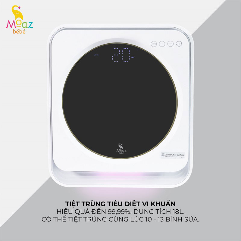 MÁY TIỆT TRÙNG SẤY KHÔ TIA UVC VÀ BẢO QUẢN BÌNH SỮA MOAZ BÉBÉ MB025