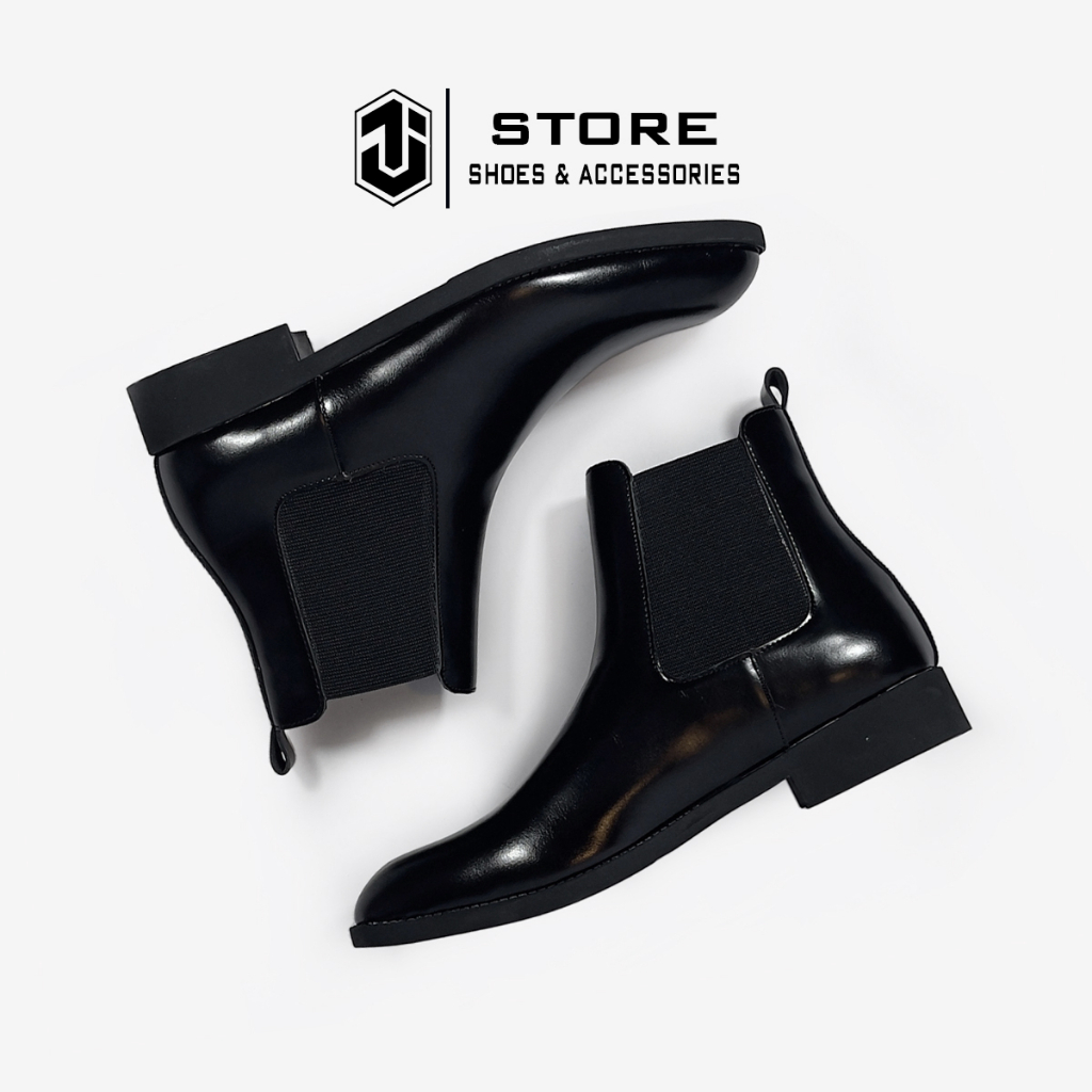 Giày Chelsea Boot Classic Da Nguyên Tấm Cao Cấp J1, Chelsea Boot Nam Cao Cổ Đế Cao Su Khâu Chắc Chắn