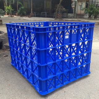 Sóng nhựa 8 bánh xe kt 850 x 630 x 525 mm, rổ nhựa hs022, rổ chở hàng shipper