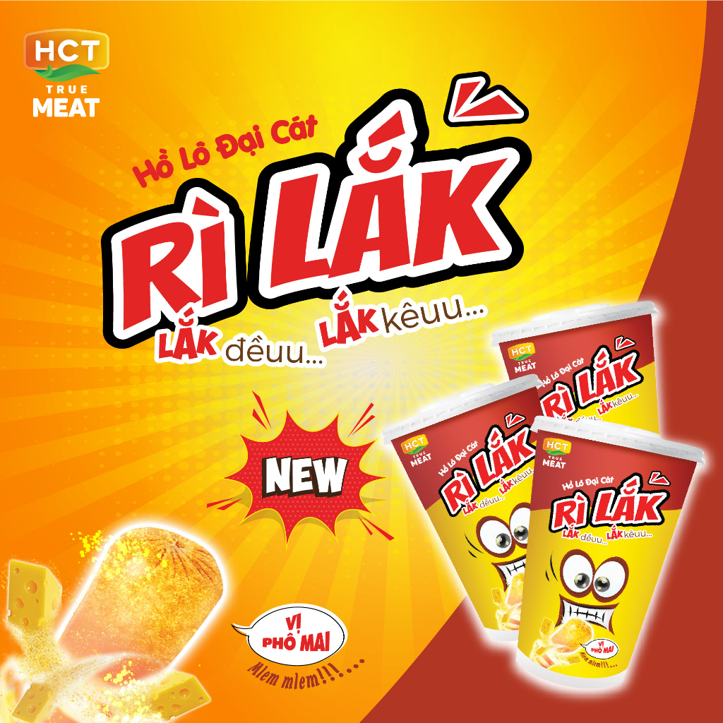 COMBO 10 Ly Hồ Lô Đại Cát Rì Lắk vị phô mai HCT True Meat 10x12g