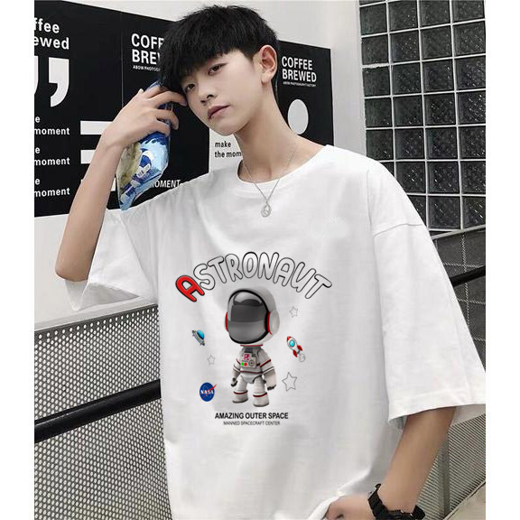 áo thun tay lỡ unisex form rộng, áo phông nam nữ oversize 2 màu đen trắng co giãn 4 chiều ATL86