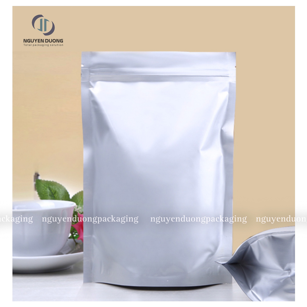 (1kg) Túi zip 2 mặt Bạc