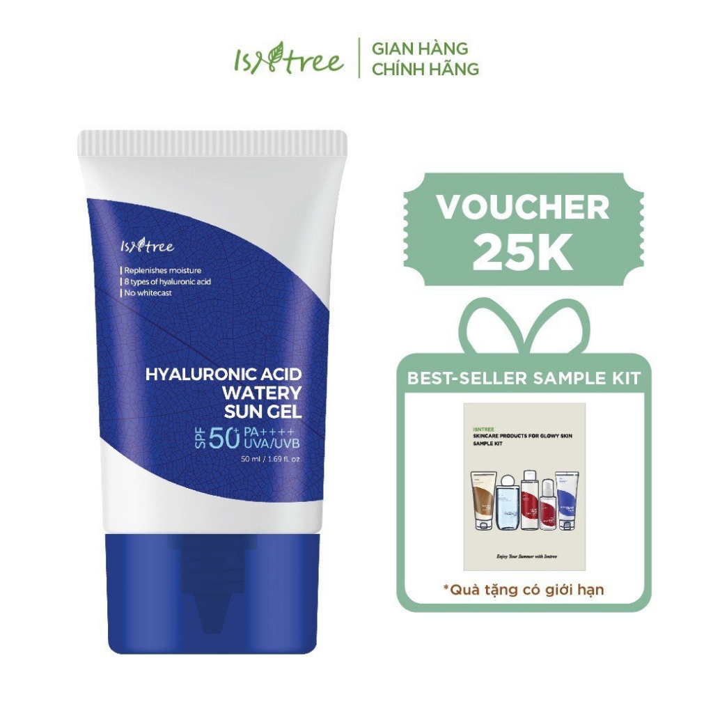 Kem chống nắng hóa học dạng gel ISNTREE HYALURONIC ACID WATERY SUN GEL 50ml