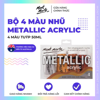 Bộ màu Acrylic Mont Marte Metallic 4 màu x 50ml