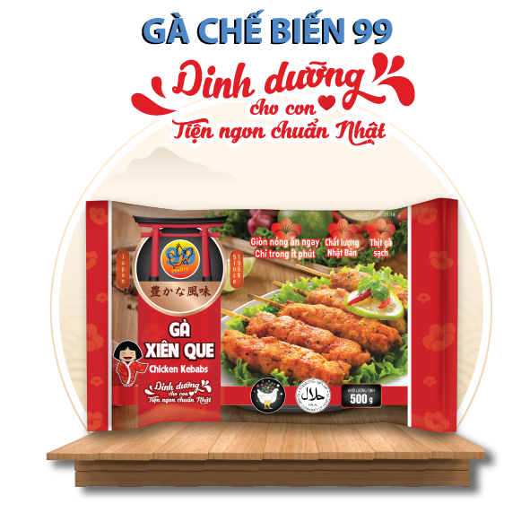 Gà xiên que 99 500g - ăn vặt, ăn kèm cơm, xiên chiên vỉa hè,...