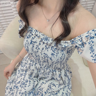 [D3008] Đầm dài nhún ngực hoa nhí form xòe (Ảnh thật/ có sẵn)