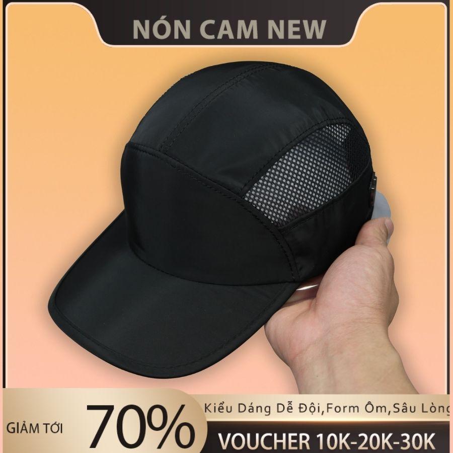 Mũ NÓN CAM màu đen dành cho nam và nữa vải dù cao cấp phối lưới độc lạ CÓ VIDEO