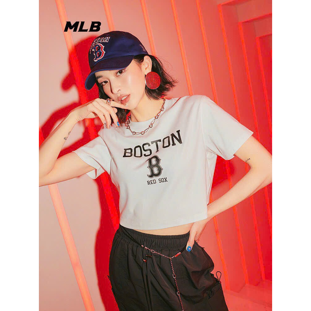 Áo Croptop Nữ MLB NY 2 Màu Đen Trắng Hàng Xuất Dư Đầy Đủ Tag Mag