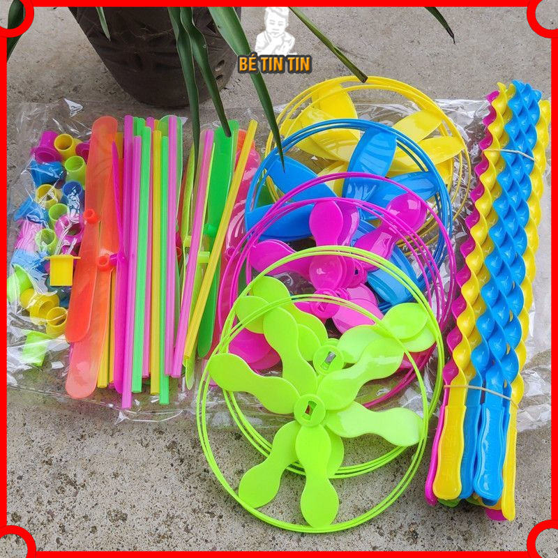 Chong chóng rút nhựa - Bộ đồ chơi cánh quạt máy bay cho bé
