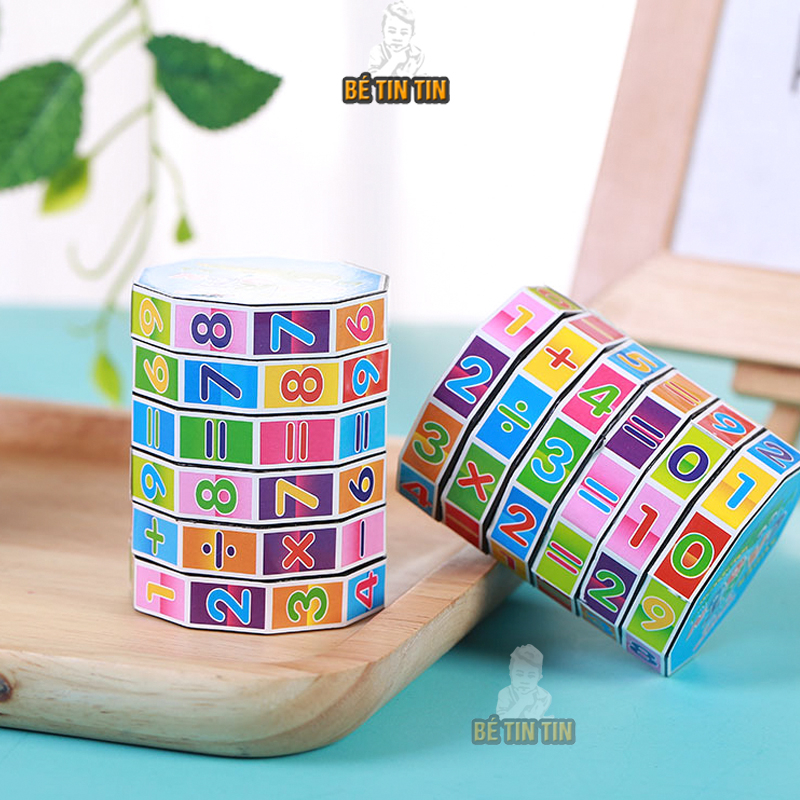Đồ chơi Rubik toán học, rubik xếp hình, đồ chơi xếp hình giúp bé nhận biết con số và làm toán