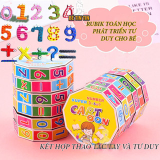 Đồ chơi Rubik toán học, rubik xếp hình, đồ chơi xếp hình giúp bé nhận biết con số và làm toán