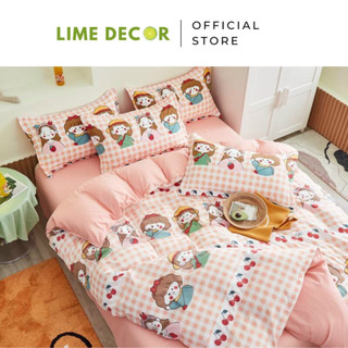 Bộ Chăn Ga Gối vải Cotton Poly anh đào nhỏ hàng nhập khẩu cao cấp bộ 4 món