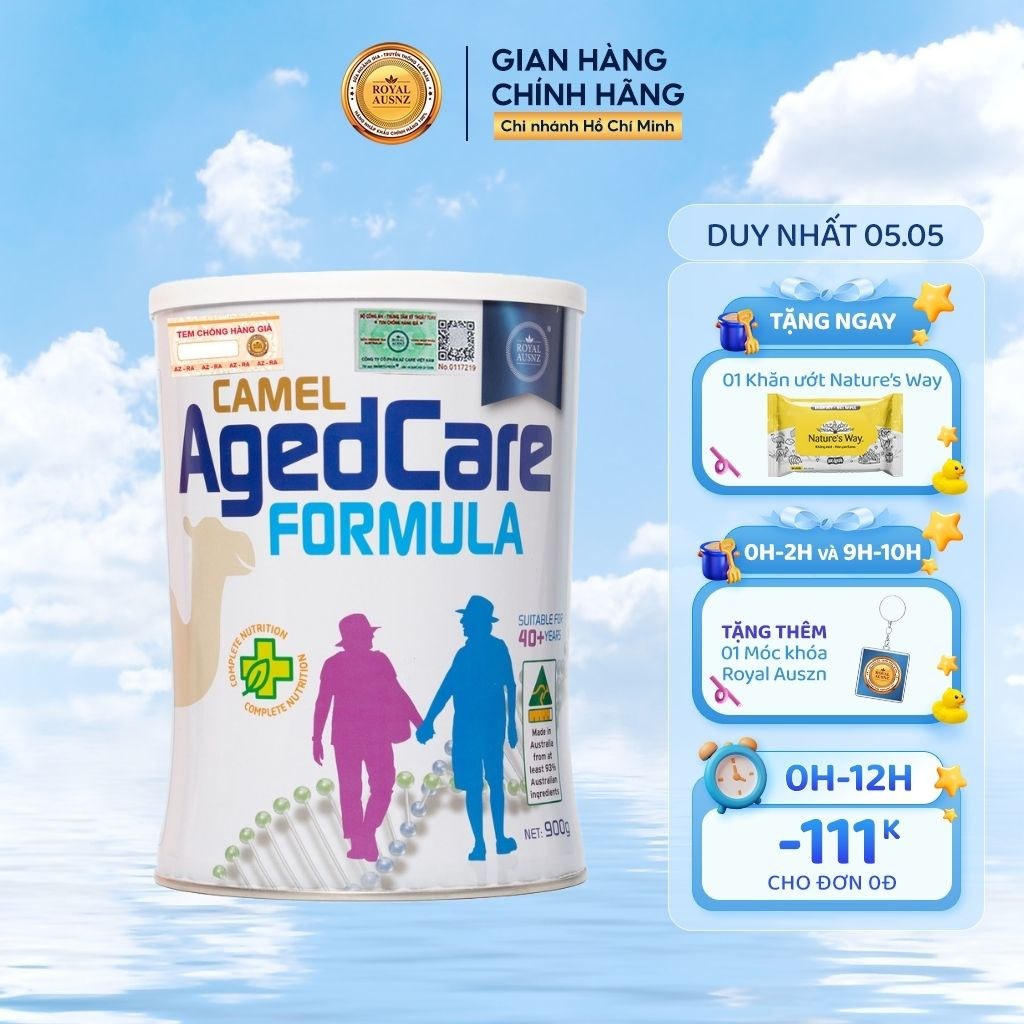 Sữa Bổ Sung Dinh Dưỡng Cho Người Già ROYAL AUSNZ Camel Aged Care Formula Duy Trì Sức Khoẻ Cho Người Trên 40 Tuổi, 900g