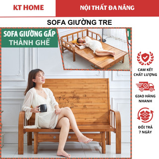 Sofa giường tre gấp gọn thành ghế thông minh, , chất liệu tre tự nhiên