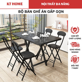 Combo bộ bàn ghế ăn thông minh gấp gọn, bộ bàn ăn 2 ghế, 4 ghế kích thước 120x60x74cm - hàng việt nam chất lượng