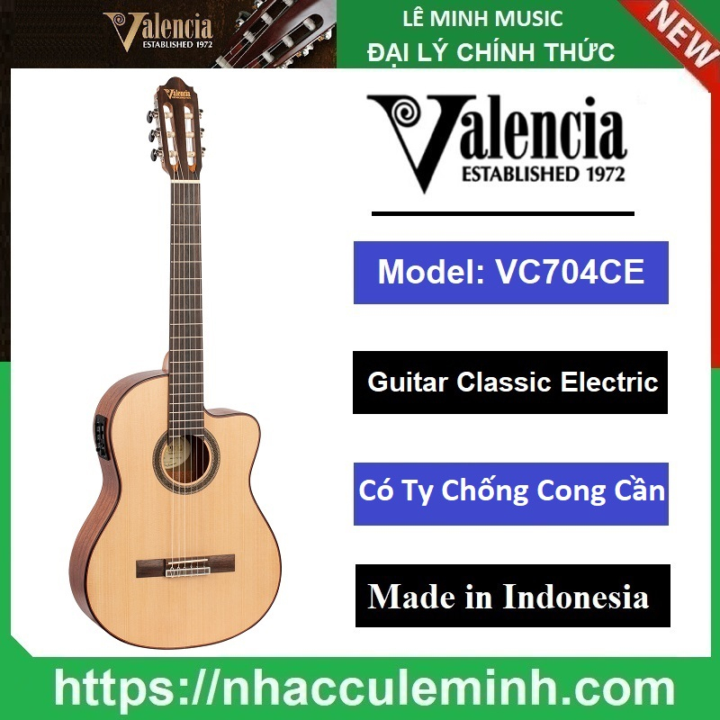 Đàn Guitar Classic Electric Valencia VC704 CE