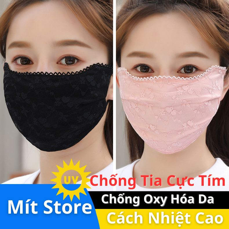 Khẩu Trang Lụa Chống Tia Cực Tím Chống Nắng Chống Bụi, Kháng Khuẩn Có Viền Che Khóe Mắt Và Quai Đeo Tùy Chỉnh