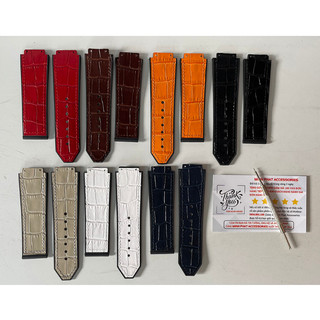   Tặng dụng cụ  Dây đồng hồ Hublot cho nam size 42 - Dây da Hublot size 19 x 25 x 22mm tặng dụng cụ thay dây DHL22 