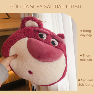 Gối đệm gấu dâu lotso tựa sofa