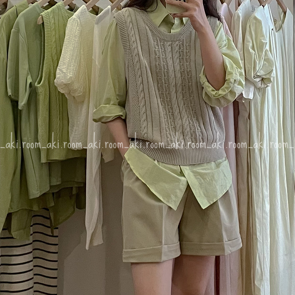 Áo len thừng mềm sát nách cổ tròn mặc được hai kiểu 9083