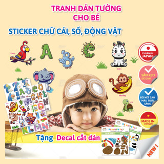 Sticker bóc dán thông minh, decal giấy dán hình động vật nhiều chủ đề mẫu mã, nâng cao trí tuệ cho bé KSA Decor24h