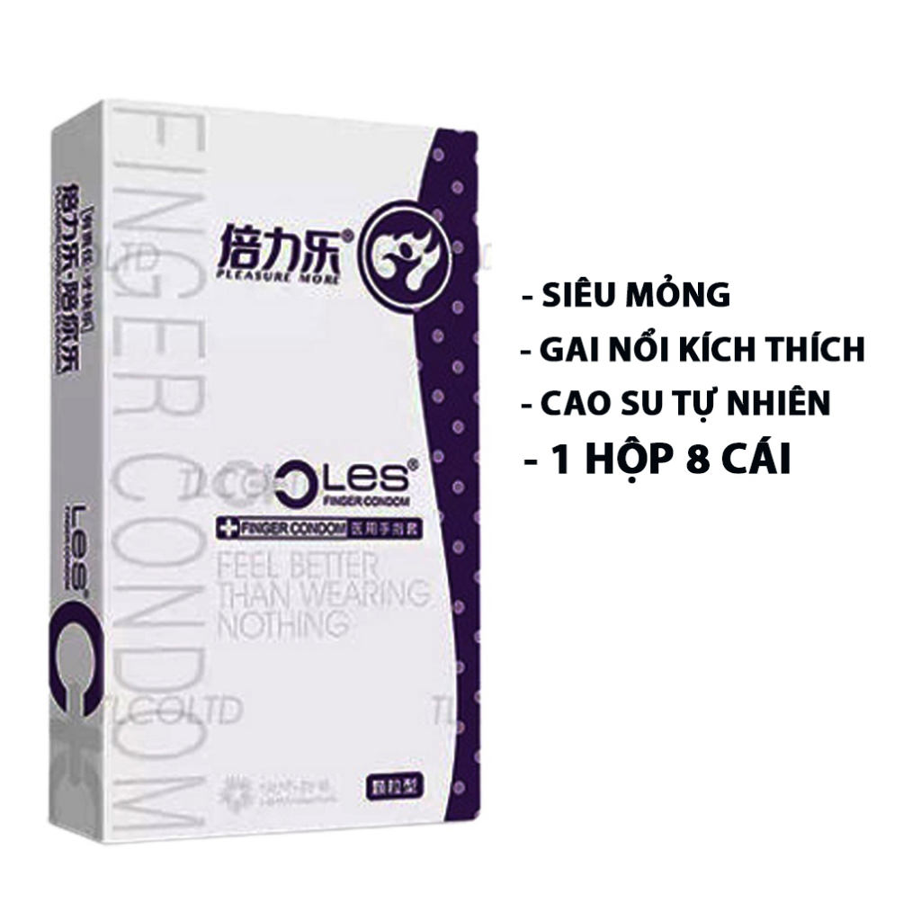 Bao cao su ngón tay LES FINGER Full 9 loại siêu mỏng có gân gai nổi hạt ngọc trai