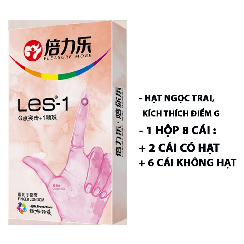 Bao cao su ngón tay LES FINGER Full 9 loại siêu mỏng có gân gai nổi hạt ngọc trai