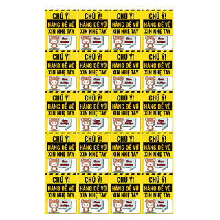 Tem decal dán hàng dễ vỡ xin nhẹ tay - 100 tem