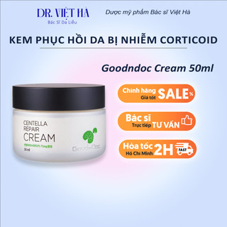 Kem rau má Goodndoc Centella Repair Cream dưỡng da giúp phục hồi da bị nhiễm Corticoid, cho mọi loại da 50ml