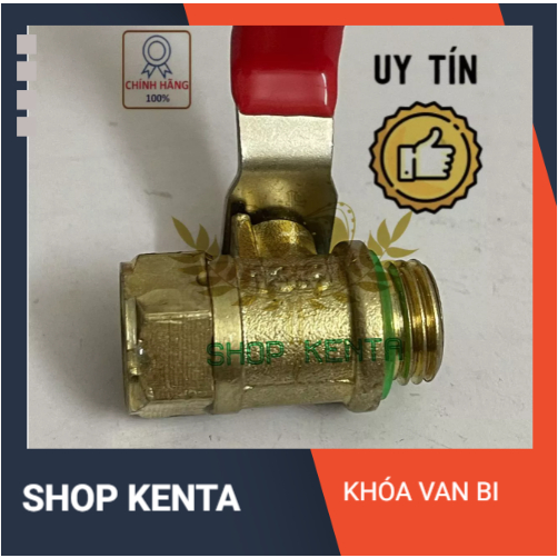 Van khóa bi - khóa hơi đồng thau ren trong ngoài 13.8MM