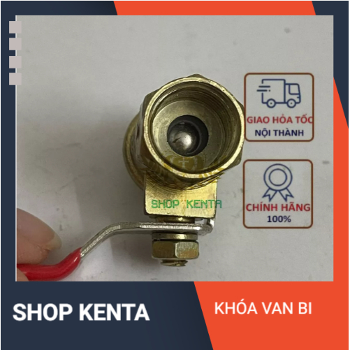 Van khóa bi - khóa hơi đồng thau ren trong ngoài 13.8MM