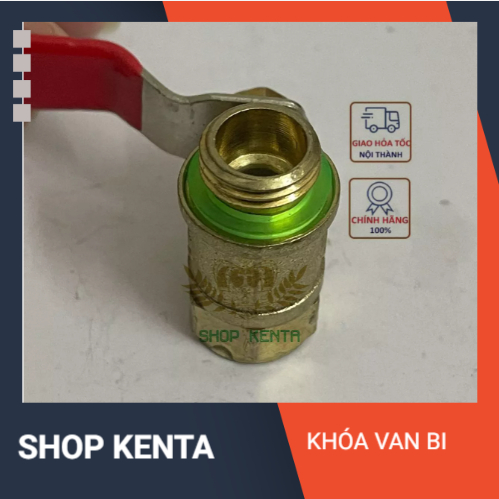 Van khóa bi - khóa hơi đồng thau ren trong ngoài 13.8MM
