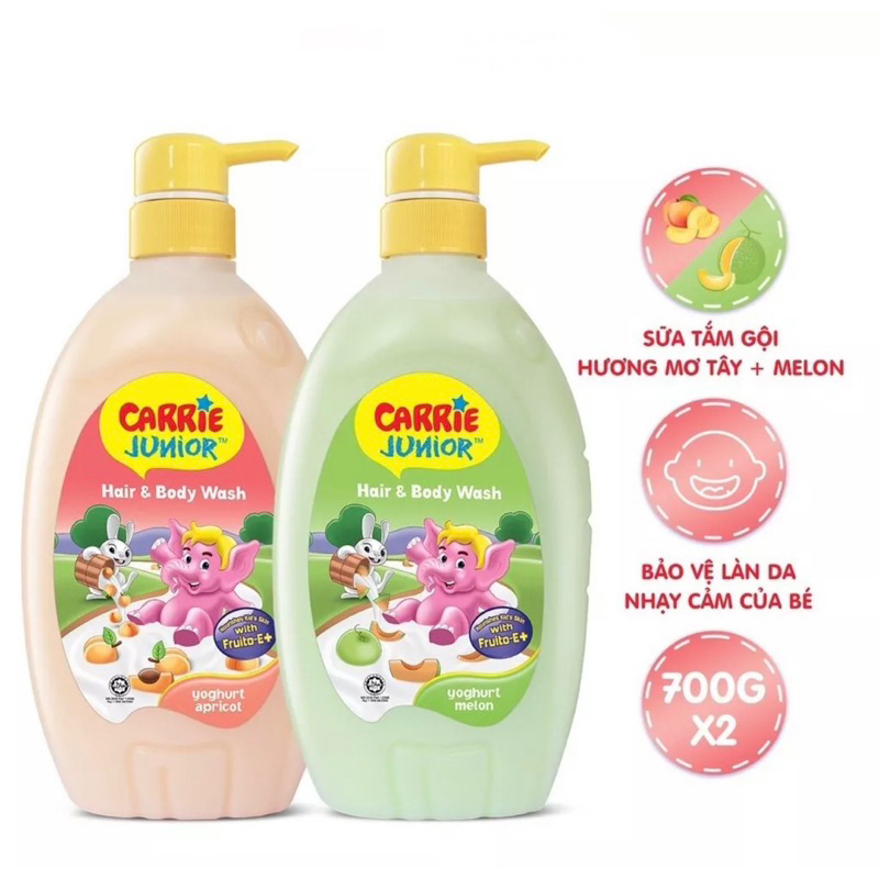 Sữa Tắm Gội toàn thân cho bé Carrie Junior 700g chính hãng