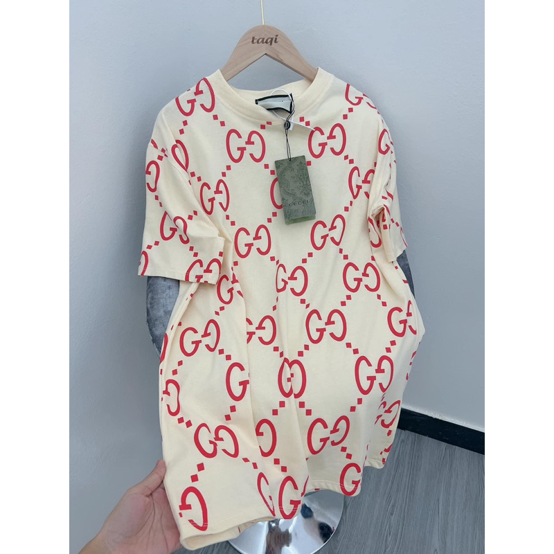 Áo Thun In Mắt Xích GG Chất Cotton Khô 3158💕Áo Phông Nam Nữ Hàng Chuẩn Unisex