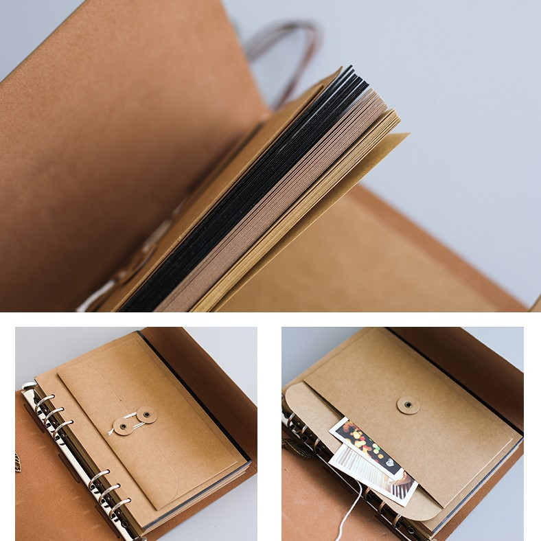 Album ảnh 6x9, 9x12, 10x15 kiểu bìa da Vintage dán ảnh trực tiếp