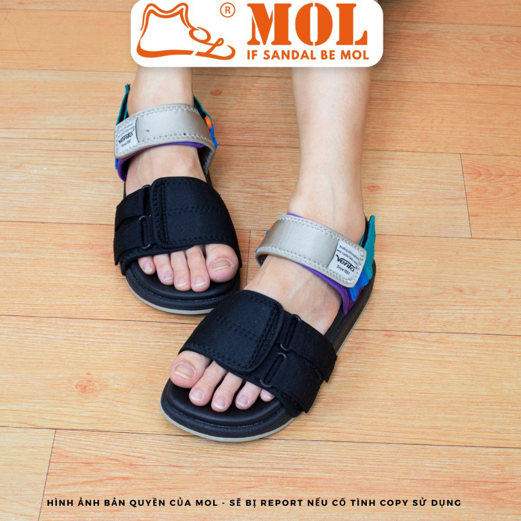 Giày sandal nữ Vento quai ngang NV10112B màu đen
