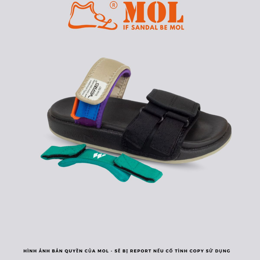 Giày sandal nữ Vento quai ngang NV10112B màu đen