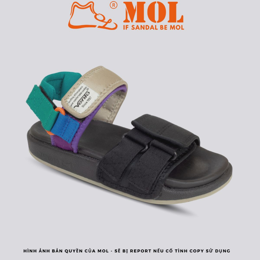 Giày sandal nữ Vento quai ngang NV10112B màu đen
