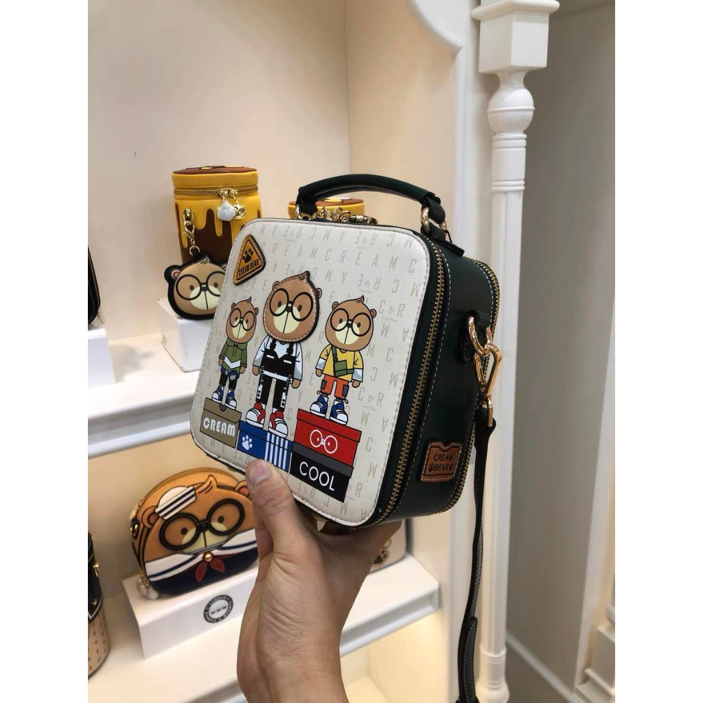 Túi Xách Nữ, Túi Hình Vuông, Túi Đeo Chéo SAMMAO & CREAM BEAR Chính Hãng C1220