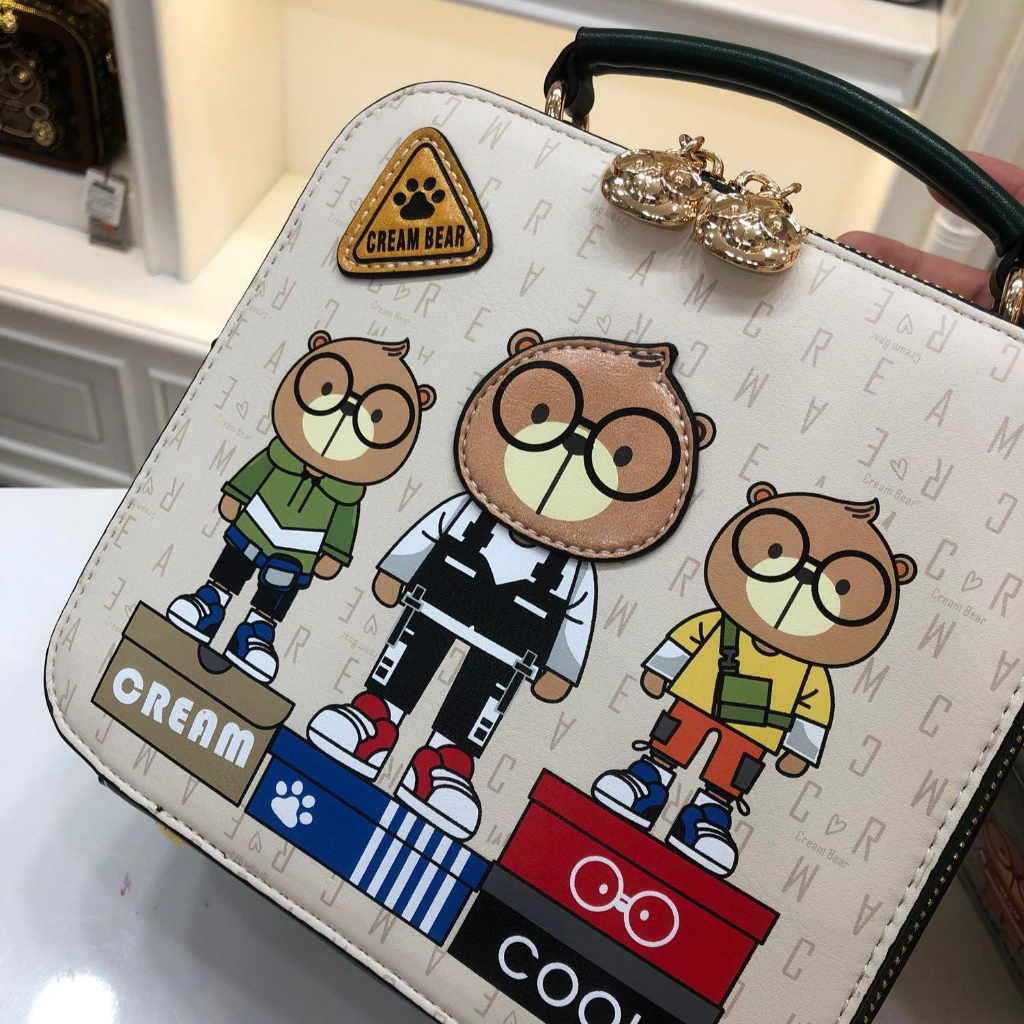 Túi Xách Nữ, Túi Hình Vuông, Túi Đeo Chéo SAMMAO & CREAM BEAR Chính Hãng C1220