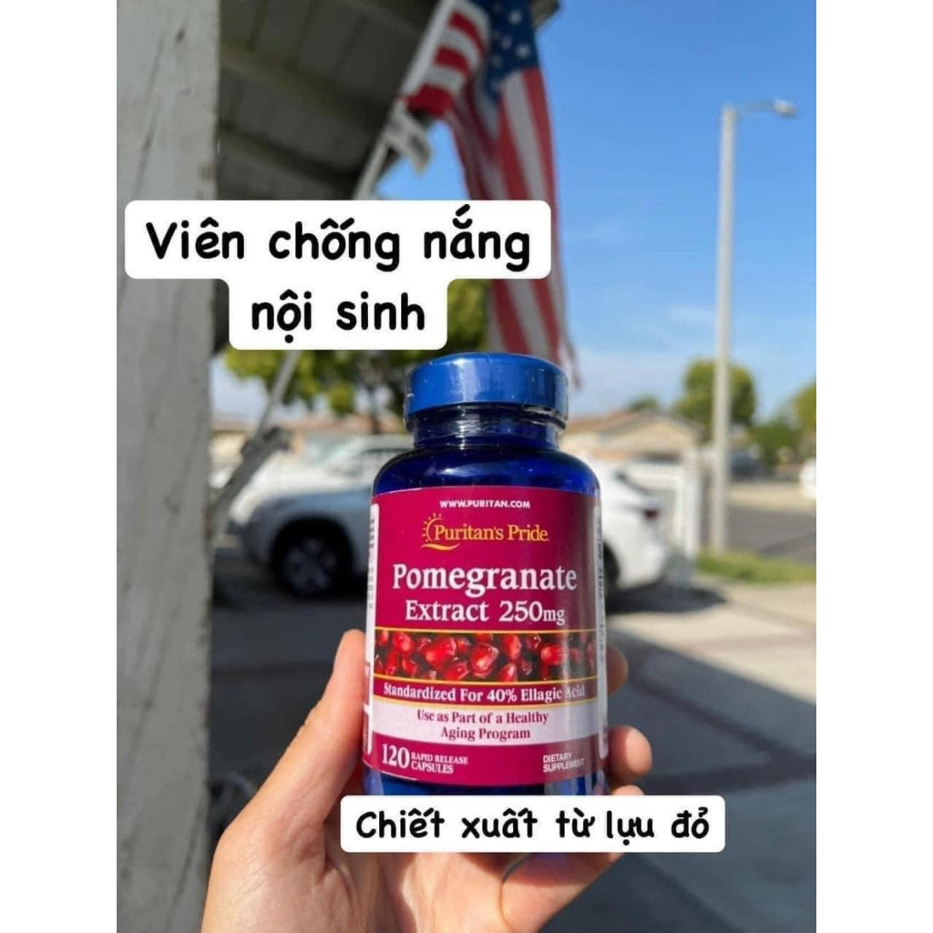 Viên Uống Chống Nắng Lựu Puritan Pride Pomegranate Extract 250mg 120 viên