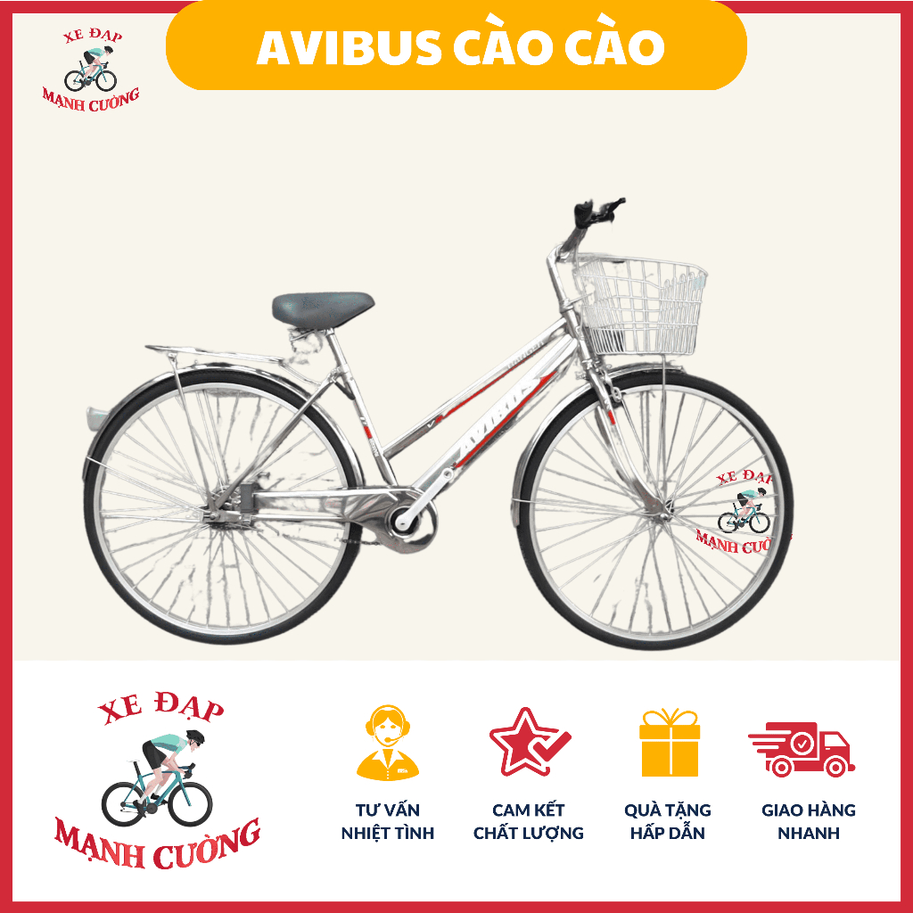 Xe Đạp Avibus Cào Cào Mini Vành 26/ 27 inch Thiết Kế Độc Đáo Chất Liệu Inox Cao Cấp Phù Hợp Với Nhiều Lứa Tuổi