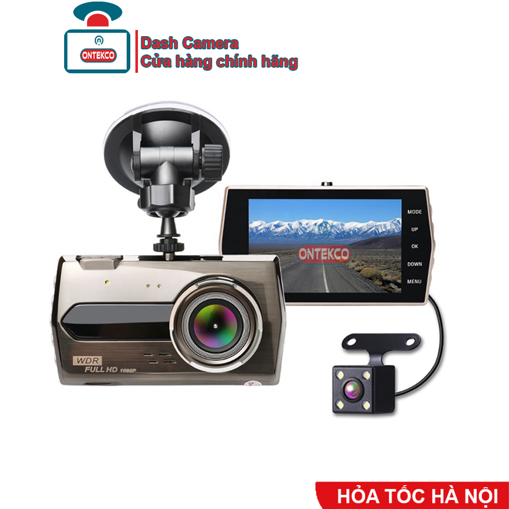 Camera Hành Trình Ô Tô ONTEKCO S16 Full HD 1296p  Siêu Nét- Chống Rung, Ghi đè khi thẻ nhớ đầy