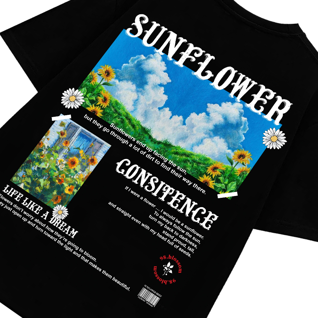 Áo Thun Unisex 98.Blossom SUNFLOWER TEE 100% Cotton - Local Brand