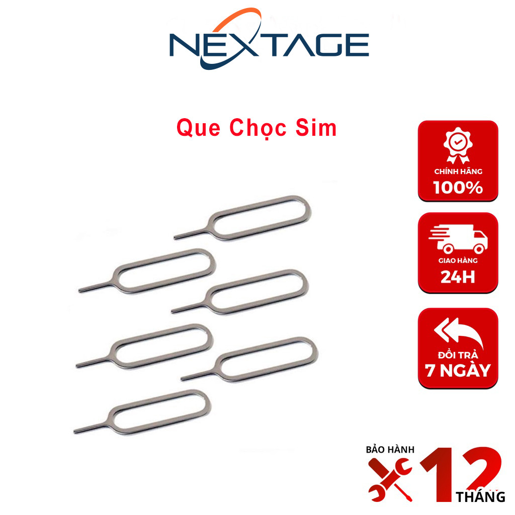 Que Chọc Sim INOX Dùng Cho Mọi Dòng Điện Thoại (Mua 1 Tặng 1) - Chính Hãng NEXTAGE