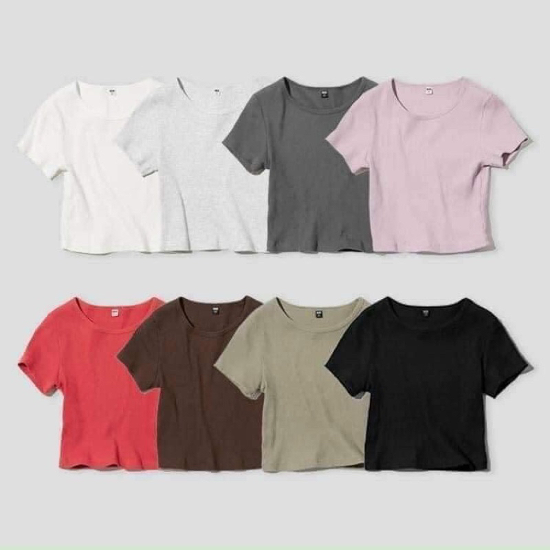 Áo Croptop thun gân Uni qlo