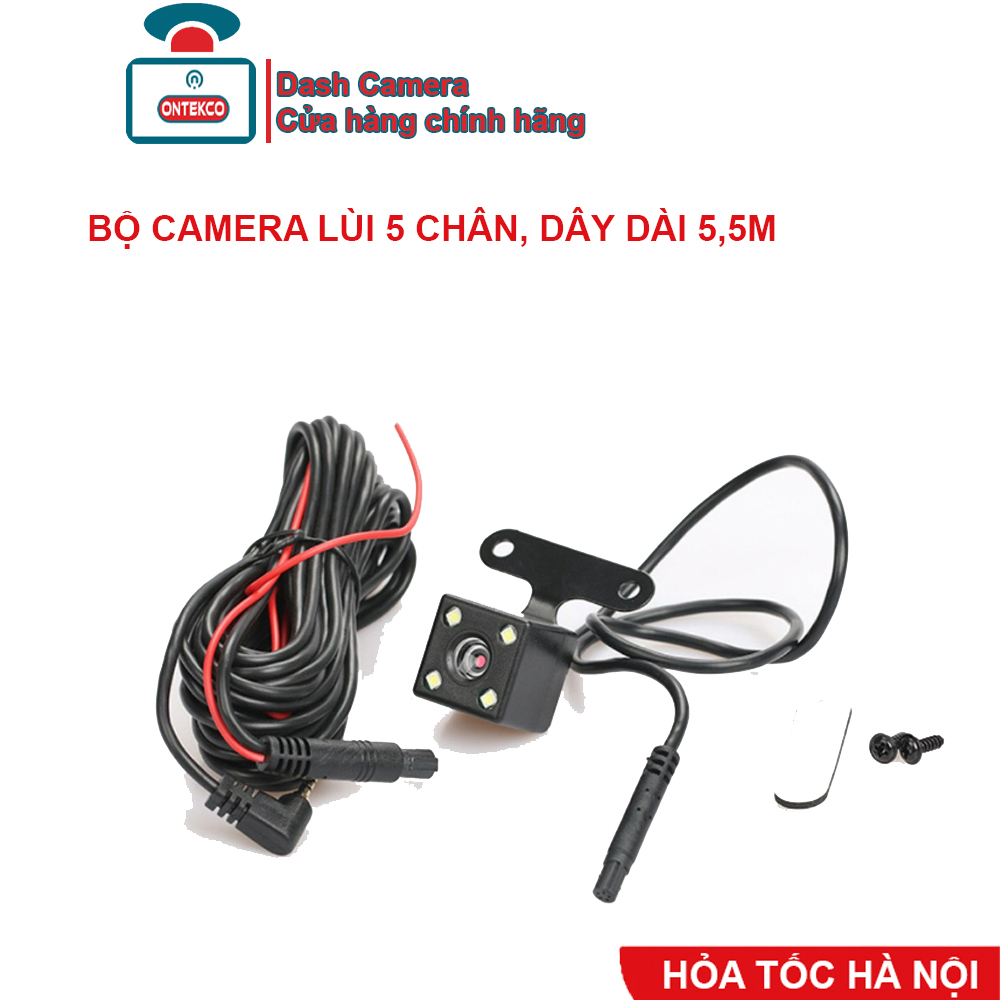 [Phụ kiện] Dây tín hiệu cho camera lùi ONTEKCO kết nối camera hành trình (LOẠI 5 CHÂN) Dây dài 5.5m hoặc 10m  jack 2.5mm
