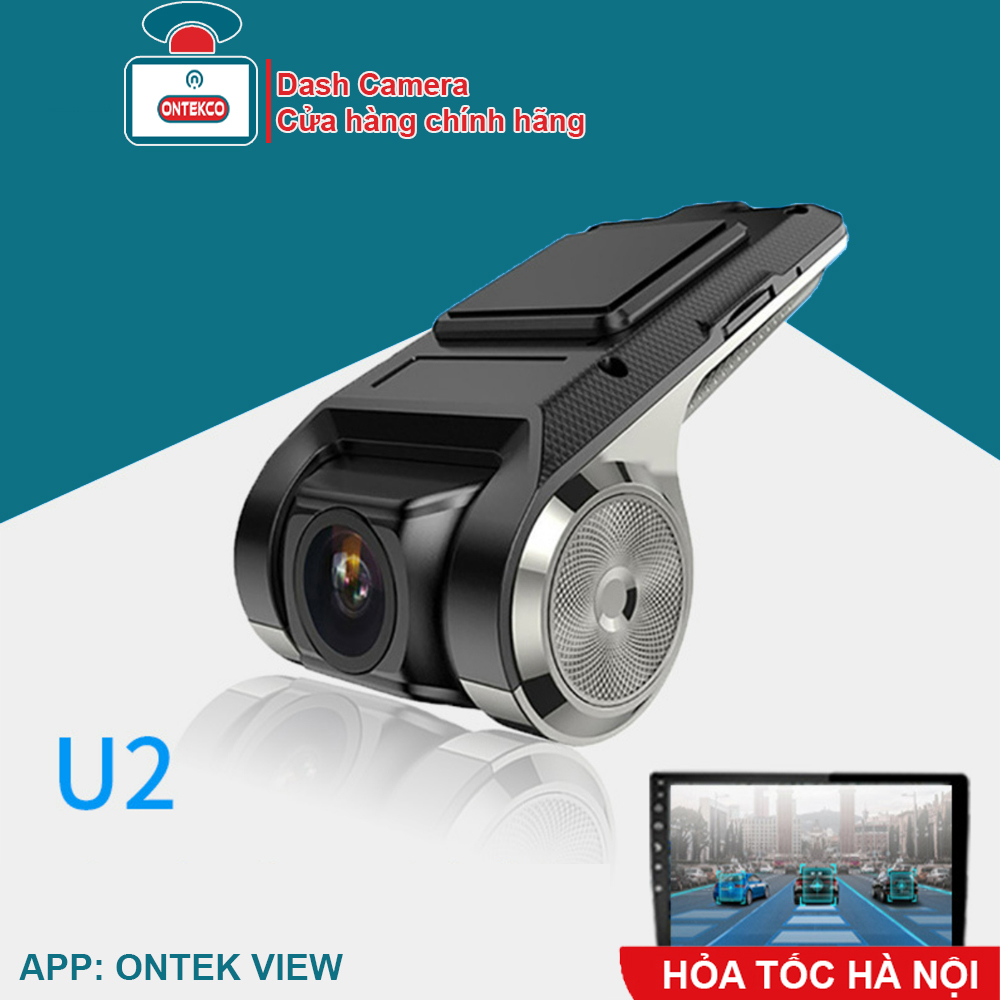 Camera hành trình Ô TÔ ONTEKCO U2 DVR FHD 1080P, góc rộng siêu nét - kết nối Đầu android ô tô qua cổng usb - BH 12 Tháng