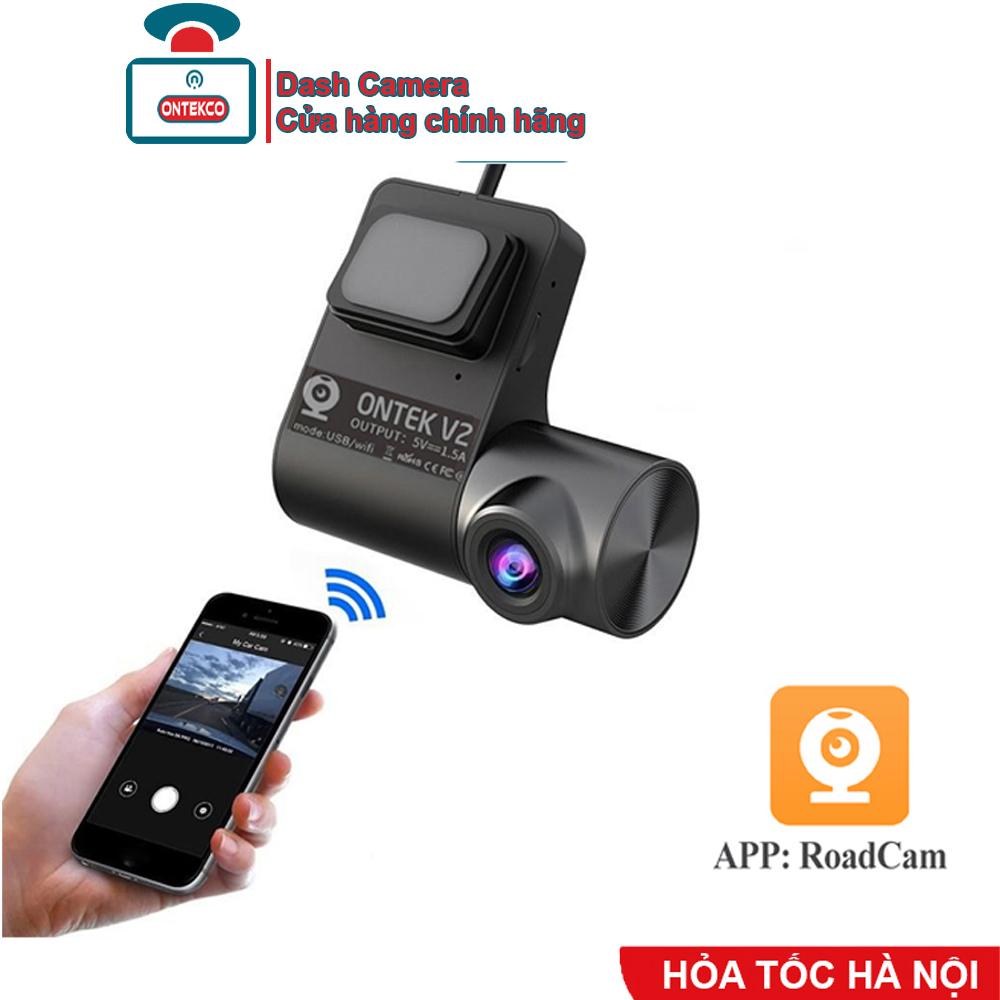 Camera hành trình ô tô ONTEK V2, kết nối WIFI điện thoại và Màn Hình Android FULL HD siêu net - Giá cực tốt