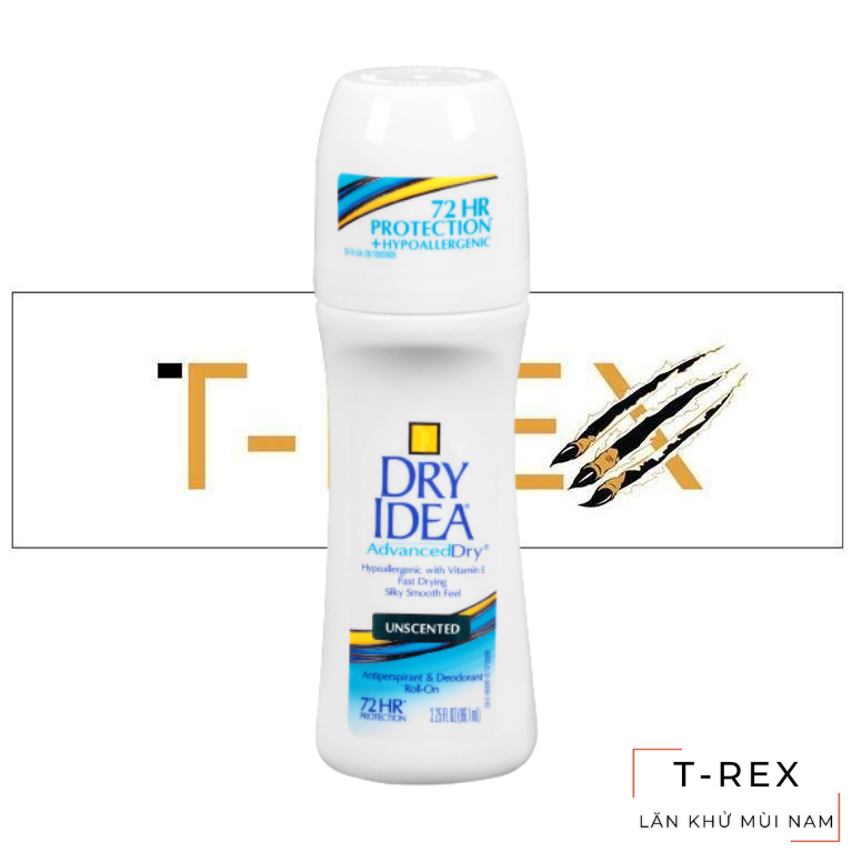 Lăn Khử Mùi Dry Idea Antiperspirant & Deodorant Unscented 96.1ML (Dạng Nước) (Không Mùi)